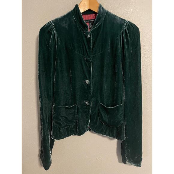 French Connection Jacket Womens 6 Velvet Silk Blend Vintage Inspired Elegant - Picture 1 of 7